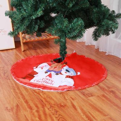 China High Quality Christmas Tree Decoration 90CM Mat Fabric Creative Plush Christmas Tree Skirt For Christmas Decoration Tree Room for sale