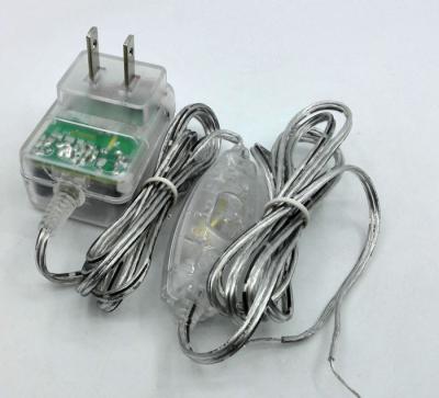 China Caso do lucency do adaptador 12V 1A 24V 0.5A 5V 1A 5v 2a da transparência com interruptor 304 no cabo da C.C. à venda