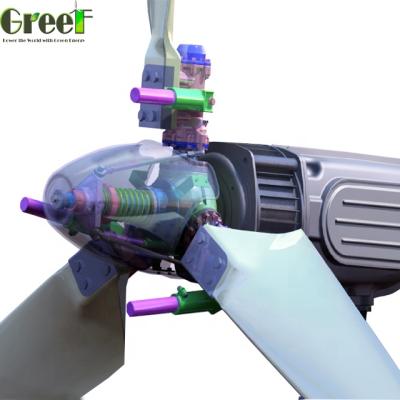 China Aluminum body+copper wire+Nd-Fe-B 10kW horizontal pitch control shaft wind turbine eolic wind generator connect to grid for sale