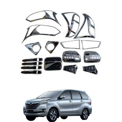 China Pre-attached with 3M Self Adhesive High quality wholesale price exterior accessories full chrome kits for toyota avanza 2016 2018 for sale