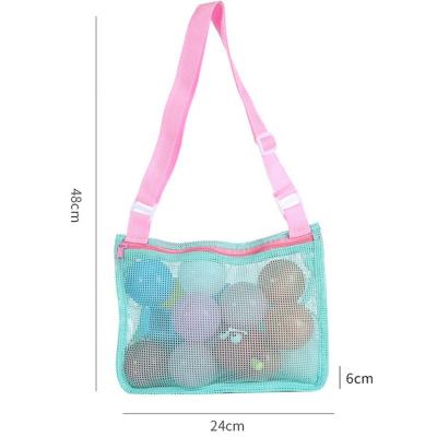 China Colorful Beach Toy Mesh Beach Bag Kids Cartoon Shell Gathering Bag Sand Toy Totes for Holding Shells Beach Toys for sale