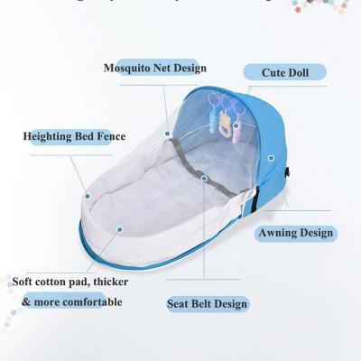 China Bionic Travel Multifunctional Crib Bed Isolation Safety Portable Baby Crib Outdoor Folding Foldable Baby Crib Hutch for sale