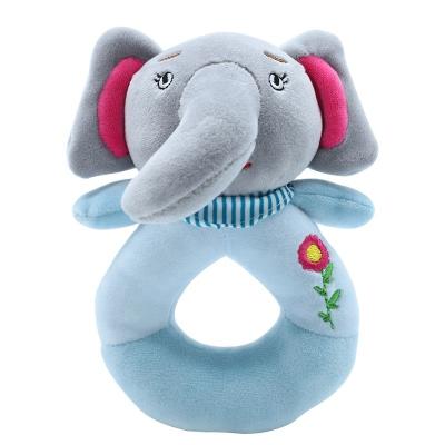 China Soft Toy Rabbit Hand Bells Baby Rattle Wooden Hand Bell Plush Hand Toy Rabbit Hand Safety Baby Rattles Lovely Animals for sale