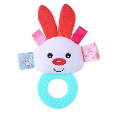 China Baby Soft Hand Held Unicorn Hand Bell Baby Doll Gum Bell Childhood Ringer Toy for sale