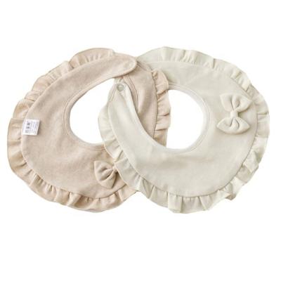 China Disposable Summer Colored 100% Cotton Baby Bibs 2 Layers Double Sublimation Feeding Soft Lace Baby Bibs Toddler for sale