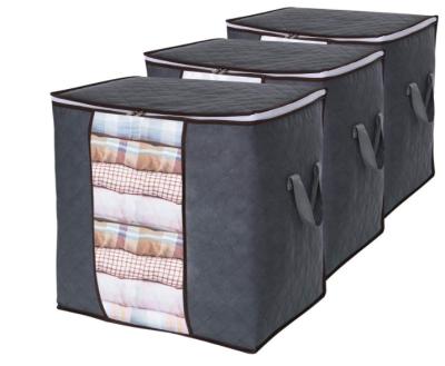 China Large Capacity Durable Clothes Storage Bag 90L Organizer with Handle Reinforced Thick Fabric for Comforters Covers Foldable Bedding for sale