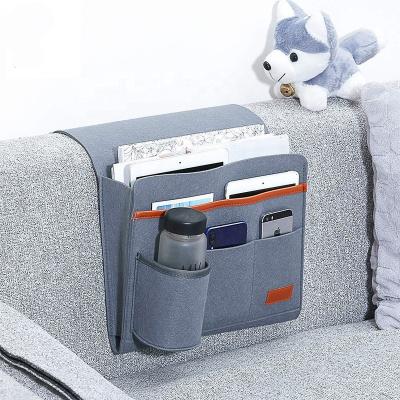 China Bedside Cart Bag Felt Bed Sofa Magazines Books Organizer Casual Hanging Storage Bag For Home College Dorm Bed Fences Sofa for sale