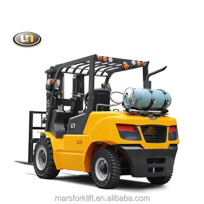 China Heavy Duty Gasoline LPG Forklift 5.0ton With GM4.3 Engine Two Stage Wide View Mast for sale