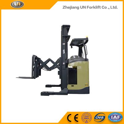 China Deep Electric Scissor Lift Forklift Double Reach Truck 1.5 Ton 1500kg for sale