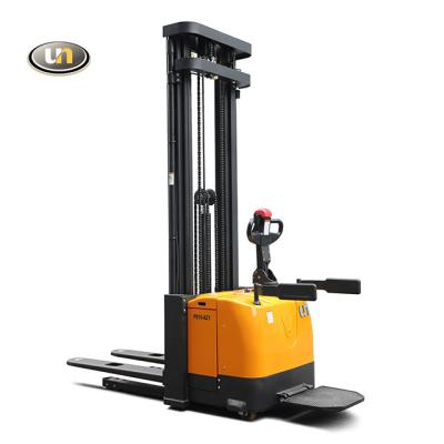 China Max Gradeability 5% Curtis Controller 1.4t Electric Warehouse Pallet Stacker 1150*185*55mm for sale