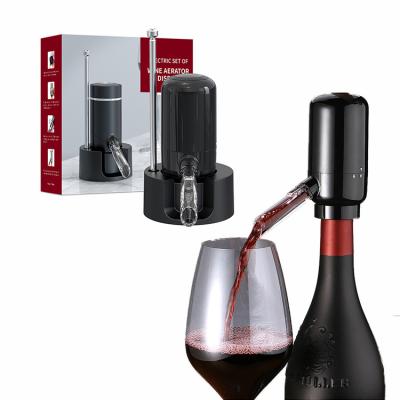 China Home Party Barware Bar Accessories 1/6 New Product Ideas 2023 Electric Wine Dispenser Pump Set With Retractable Tube, One Touch Portable Wine Decanter. for sale