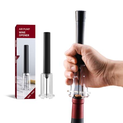 China Home Party Barware Bar Accessories Factory Price Custom Portable Travel Manual Wine Opener Air Pump Opener Plastic ABS Handle for sale