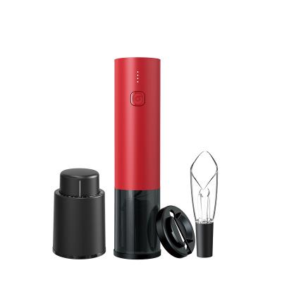 China Home Party Barware Bar Accessories Wedding Favors Gifts 4 in 1 Rechargeable Automatic Red Wine Bottle Opener Set Electric Corkscrew for sale