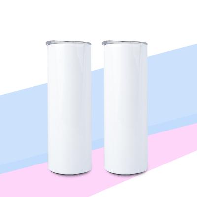 China Usable USA Warehouse Sublimation Blanks Double Tumbler 12oz 15oz 20oz 30oz Stainless Steel Straight Wall With Strawsand Shrink Wrap for sale