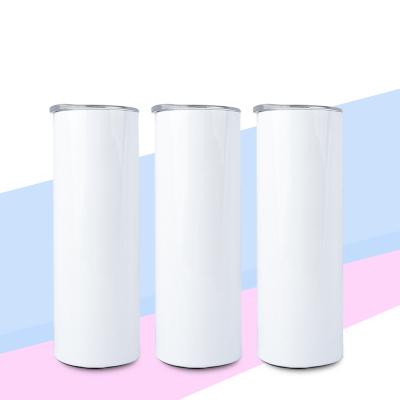 China Large Viable Stock In USA Sublimation Blank Tumbler 20oz Straight Lean Double Wall Vacuum Insulated Slim Sublimation Tumblers for sale