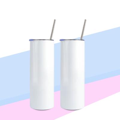 China Wholesale 20oz 30oz Viable Sublimation Blanks Straight Lean Double Wall Stainless Steel Tumbler Cups In Bulk for sale