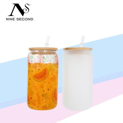 China Viable Glass Beer Can 12oz Classic Sublimation Can Tumbler Glass Shaped Soda Can for sale