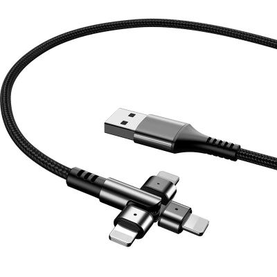 China COMPUTER OATSBASF 1M Nylon Braid 180 Degree Rotation USB Elbow Charging Cable For iPhone for sale