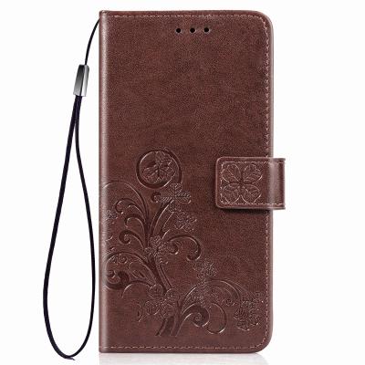 China Unique New Design For Samsung Galaxy J7 DUO J2 J4 J6 PLUS Key Core Wallet Case Shell Leather Mobile Cover Retro Embossed Lucky Clover for sale