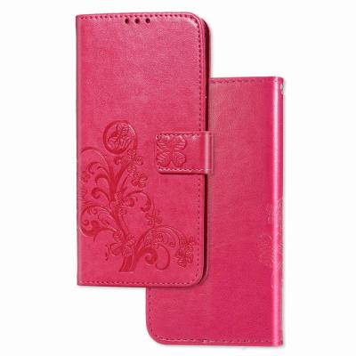 China Unique Many Styles Leather Wallet Case For Samsung Galaxy J2 J3 J4 J6 J7 2018 Shell Mobile Protector Cover Retro Embossed Lucky Clover for sale