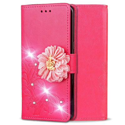 China Unique Colorful Galaxy J1 J2 J3 J4 J5 J6 J7 Bling Diamond For Samsung Plus Retro Lucky Clover Key Embossed Wallet Phone Case for sale