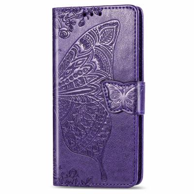 China Unique Wallet Smartphone Case For Samsung Galaxy A81 A51 A71 A20S A60 A10S Embossed Butterfly Pattern Clover Shell Mobile Phone Cases for sale