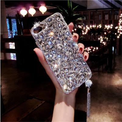 China Fanshion Luxury Phone Case Glitter Bling Jeweled Rhinestone Diamond Soft Back Free Sample Shiny Phone Case Cover For iPhone X 6s 7 8 plus 5 Se XR for sale