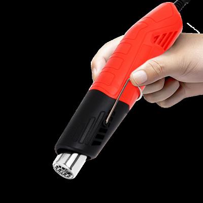 China Pneumatic Cool/Hot Air Mini Heat Gun with Stand, Embossing Hot Gun for Diy Wrap and Paint Shrink Drying Universal Electric Nozzle 300w for sale