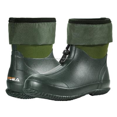 China Insulative HISEA Rubber Ankle-Waist Garden Shoes Waterproof Rain Boots for sale