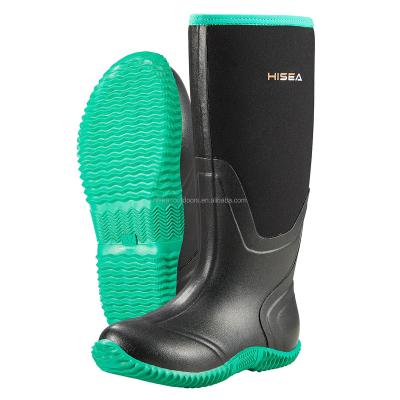 China Green Insulative Women's Rain Boots Mid-Calf Boots Waterproof Rain Shoes Garden Rubber Boots for sale