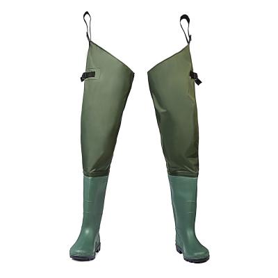 China 100% FISHINGSIR Waterproof Fishing Adjustable Strap Hip Boots Waders For Men With Boots Waterproof PVC Nylon Waders for sale