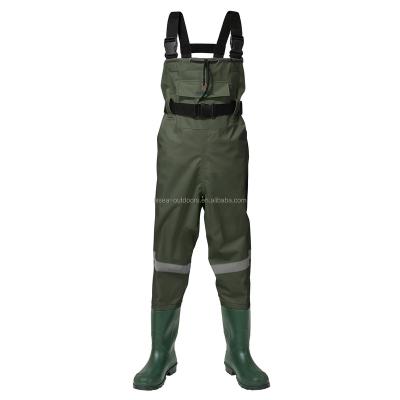 China Hisea Kids Waterproof Nylon/PVC Waders Youth Fishing Waders For Toddler And Kids Waterproof Hunting Waders With Boots for sale