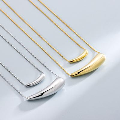 China Elegant High Quality Gold Platinum Plated Sterling Silver Jewelry Teardrop Pendant Necklace for sale