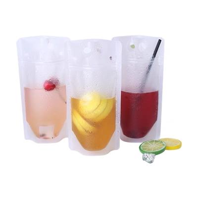 China Customization Recyclable Recycle Disposable Drink Pouches With Straws Plastic Bags With Zipper Part Beverage Bags Juice Pouches For Liquid for sale