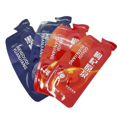 China Disposable Custom Shape Die Cut Liquid Pouch Mylar Bags Beverage Drinks Jelly Bottle Shaped Energy Gel Liquid Sachets for sale