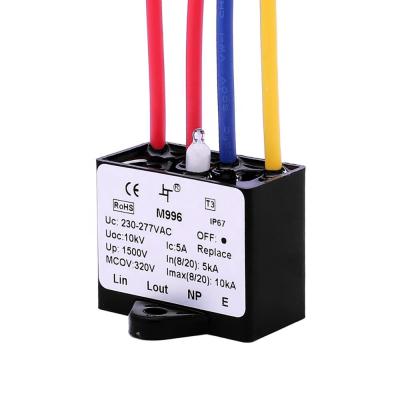 China Best Price M996 SPD M996 Series 4 Wires 5kA 10kV Street Light Lightning Arrester Surge Protector for sale