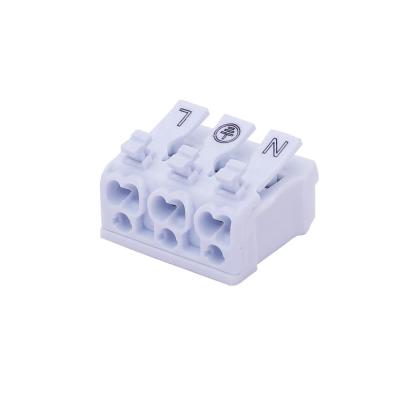 China 16A 450VAC 3 Way Connector Wire Automotive White Plastic Quick Connectors for sale