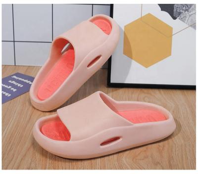 China New Non-slip Floor Cushioning Shoes Indoor Flat Summer Flip Flops Comfortable Female Slipper Pe Flip Flops Bath Home Slippers for sale