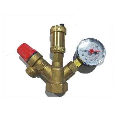 China General Brass Exhaust Safety Pressure Relief Boiler Fitting Tube With Pressure Gauge DN25 Ambient Temperature One Way Two Way for sale