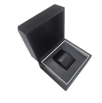 China Luxury Black Leather Men's Lady's Lady's Box Luxury Black Leather Men's Lady's Simple Wood Wooden Watch Box for sale