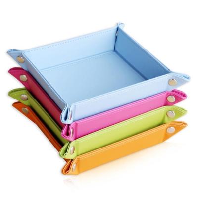 China restaurant & Hotel Provides Collapsible Colorful Faux Leather Serving Tray for sale