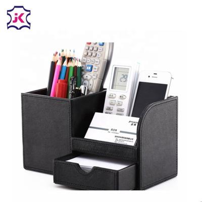 China Eco-Friendly Leather Desk Organizer Genuine Real Split Bonded Storage Boxes Custom Leather Desk Organizer for sale