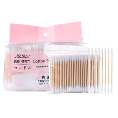 China LAMEILA Wholesale 800pcs Eco-friendly Ear Cleaning Cotton Buds Eco-friendly Cotton Pad Round Bamboo Tip B0144 Spiral Cotton Pad for sale