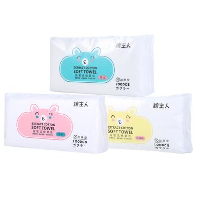 China Mianzhuren 100pcs Child Safe Disposable Cleansing Skin-friendly Facial Towel MZR007 Mianzhuren Face Towel Pull Out Disposable Towel for sale