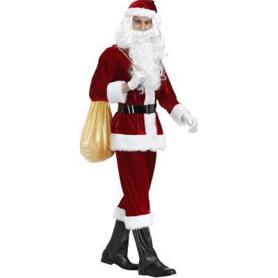 China Adult Amazon Hit Christmas Comfy EIF Plus Size Christmas Cosplay Stage Uniform Easy Performance Men's Santa Claus Costume for sale