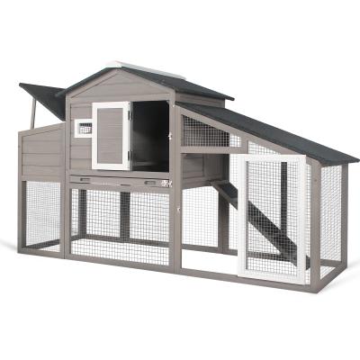 China Outdoor Wooden Chicken Cage Stocked Hen House Poultry Cage Run Laying Box Wire Mesh Park Large Door 4 Birds 6 Tiered Chickens for sale