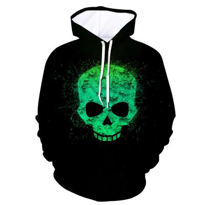 China Amazon Anti Shrink Hit Cheap Custom Adult Student Zip Up Digital Skull 3D Print Sweatshirt Men Hoodie for sale