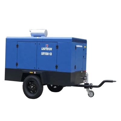 China 140kw 13bar 15m3/min Lubricated Diesel Engine Portable Screw Air Compressor Machine LUY150-13 for sale