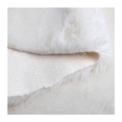 China Suppliers Wholesale Anti-static Luxury Plush Soft Polyester Plain Faux Chenille Rabbit Fur Fleece Fabric No Binding For Dress And Blanket for sale