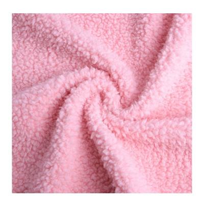 China 460gsm Polyester Anti-static Comfortable Single Color Chenille Sherpa Fleece Fabric No Binding For Home Decor for sale